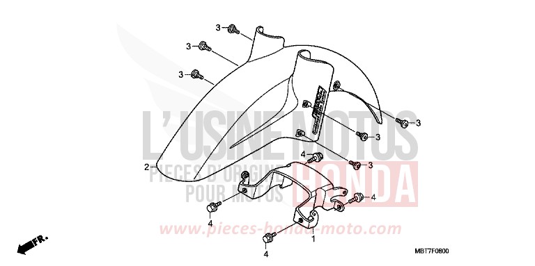 FRONT FENDER for Varadero ABS CHEVALIER SILVER METALLIC (NHA83) from 2007